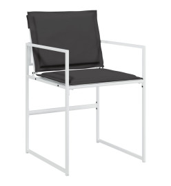 Ensemble à manger de jardin avec coussins 9 pcs blanc textilène