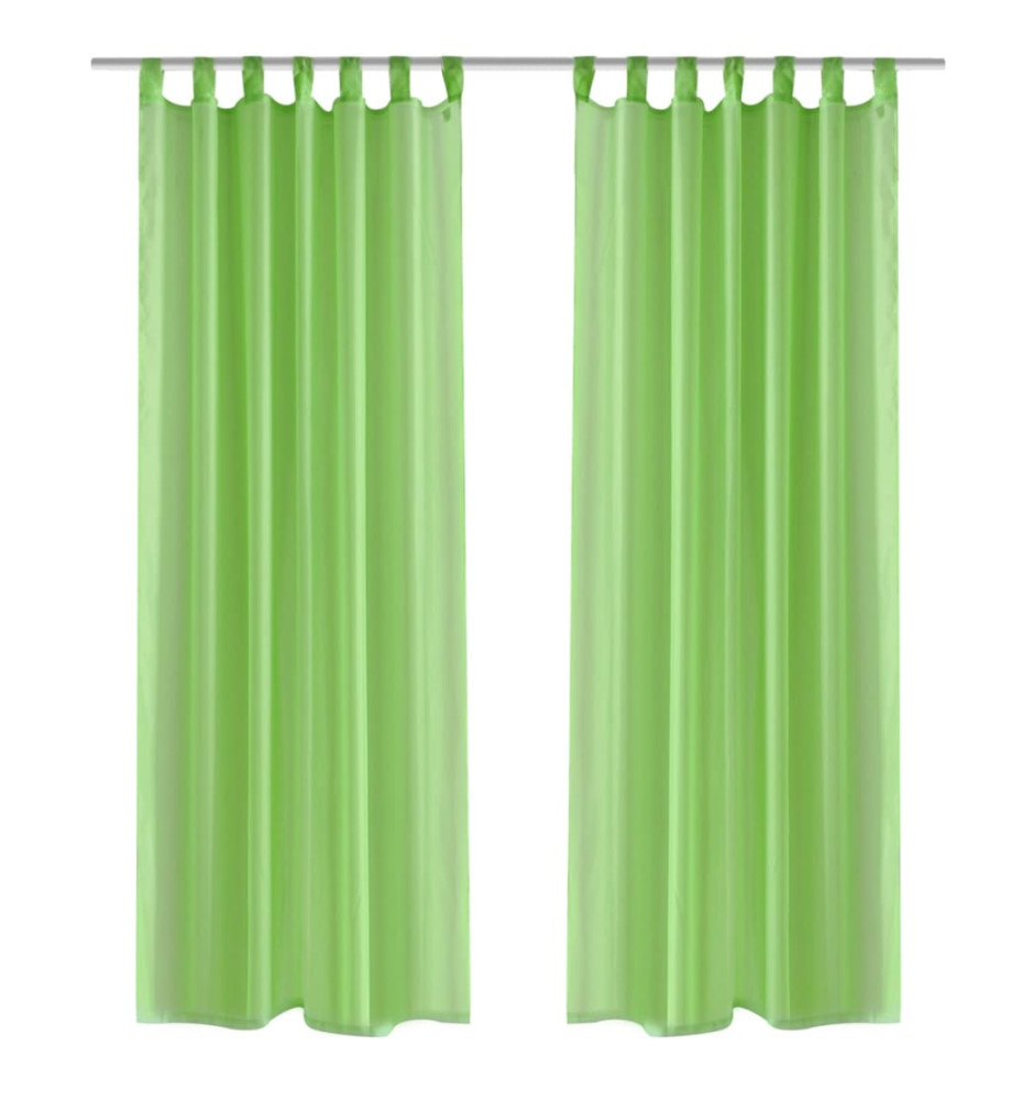 Rideau fin Vert pomme 140x175 cm 2 pcs