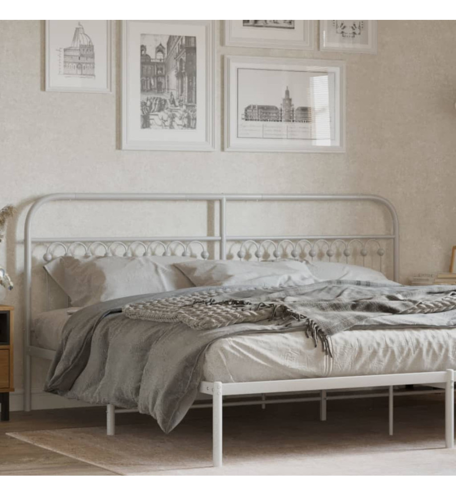 Tête de lit métal blanc 200 cm