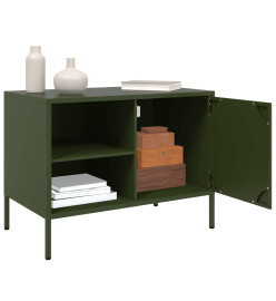 Meuble TV vert olive 68x39x50,5 cm acier