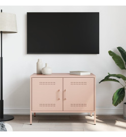 Meuble TV rose 68x39x50,5 cm acier