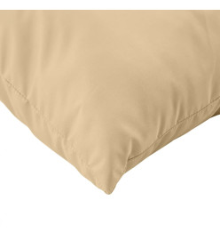 Coussins de palette lot de 3 beige mélangé tissu