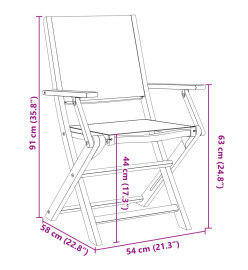 Chaises de jardin lot de 2 bleu/blanc bois acacia massif tissu