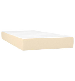 Sommier à lattes de lit avec matelas crème 120x190 cm tissu
