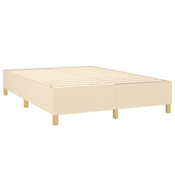 Sommier à lattes de lit avec matelas Crème 140x190 cm Tissu