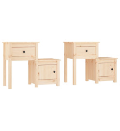 Tables de chevet 2 pcs 79,5x38x65,5 cm Bois de pin massif