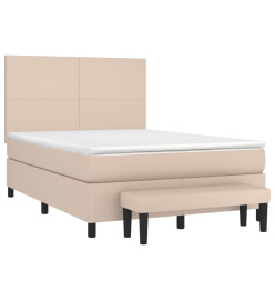 Sommier à lattes de lit avec matelas Cappuccino 140x200 cm