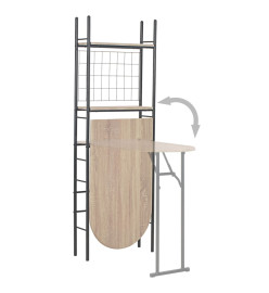 Ensemble à dîner pliant 3 pcs et étagère de rangement MDF acier