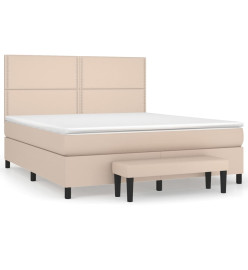Sommier à lattes de lit avec matelas Cappuccino 160x200 cm
