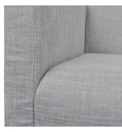 Banc avec coussin rembourré tissu hévéa gris clair