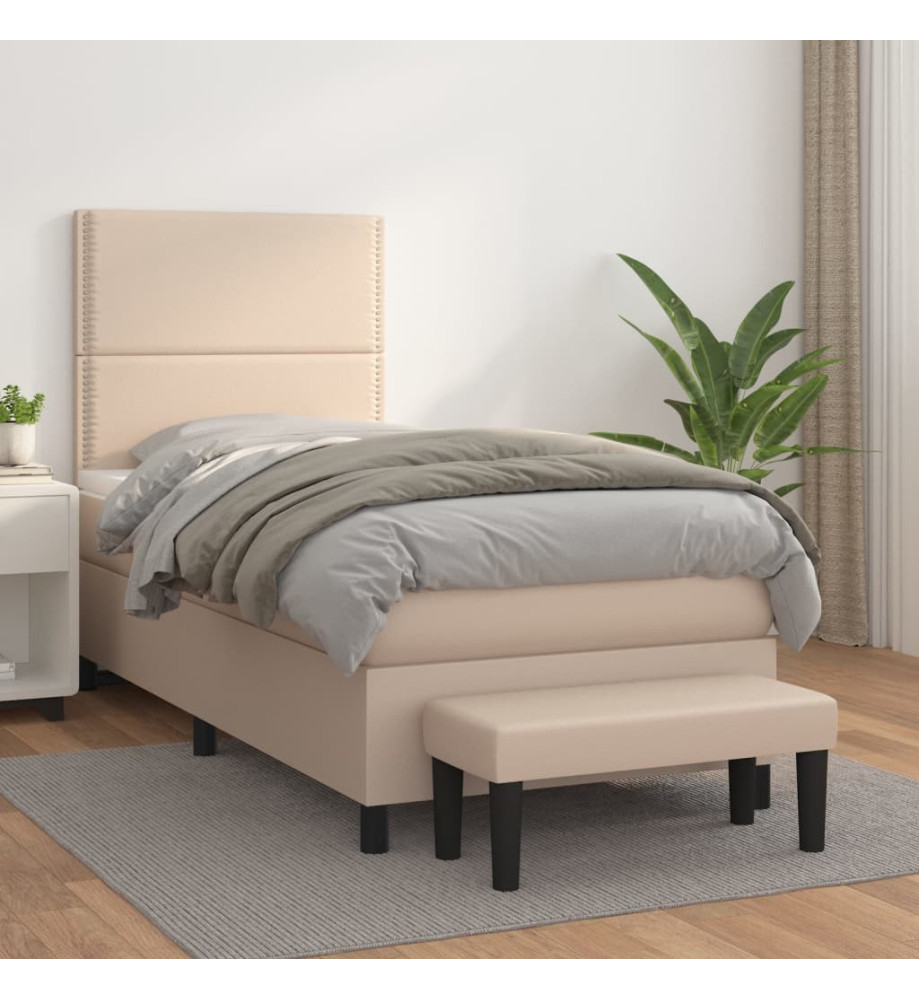 Sommier à lattes de lit avec matelas Cappuccino 100x200 cm Sommier à lattes de lit avec matelas Cappuccino 100x200 cm