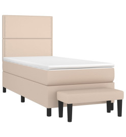 Sommier à lattes de lit avec matelas Cappuccino 100x200 cm