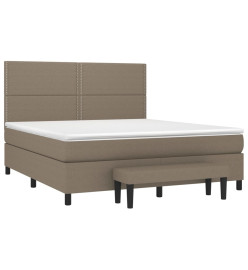 Sommier à lattes de lit avec matelas Taupe 180x200 cm Tissu