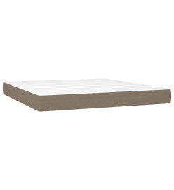 Sommier à lattes de lit avec matelas Taupe 180x200 cm Tissu