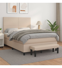 Sommier à lattes de lit avec matelas Cappuccino 140x190 cm
