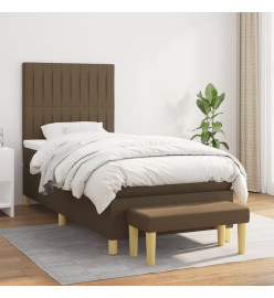 Sommier à lattes de lit avec matelas Marron foncé 90x190 cm