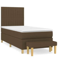 Sommier à lattes de lit avec matelas Marron foncé 90x190 cm