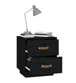 Tables de chevet 2 pcs Noir 40x34x45 cm Bois de pin massif