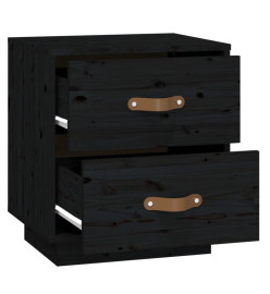 Tables de chevet 2 pcs Noir 40x34x45 cm Bois de pin massif