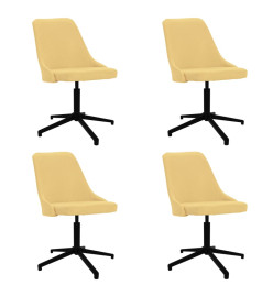 Chaises pivotantes à manger lot de 4 jaune tissu