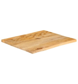 Dessus de table à bord vivant 40x40x2,5 cm bois massif manguier