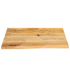 Dessus de table à bord vivant 40x40x2,5 cm bois massif manguier