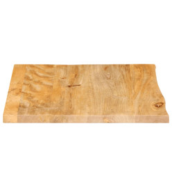 Dessus de table à bord vivant 40x40x2,5 cm bois massif manguier