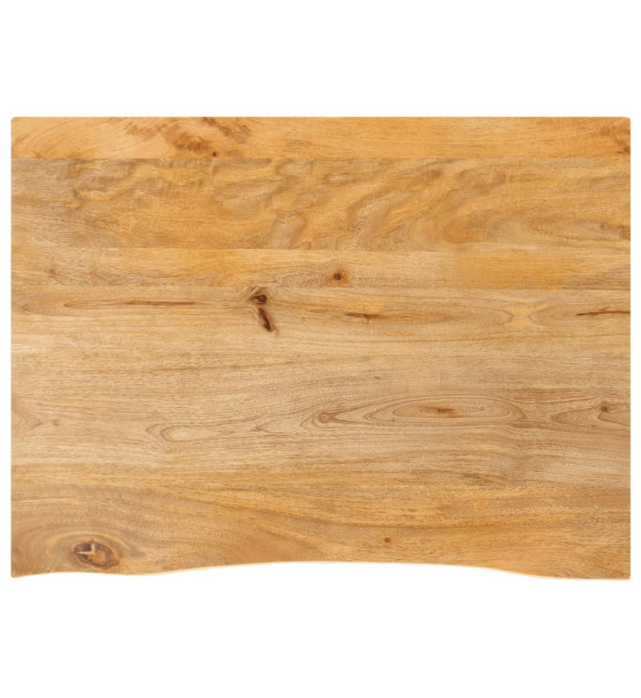 Dessus de table à bord vivant 80x60x2,5 cm bois massif manguier