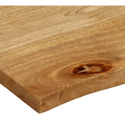 Dessus de table à bord vivant 80x60x2,5 cm bois massif manguier