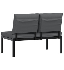 Banc de jardin avec coussins noir aluminium