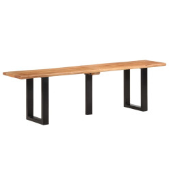 Banc 160 cm bois d'acacia massif et acier