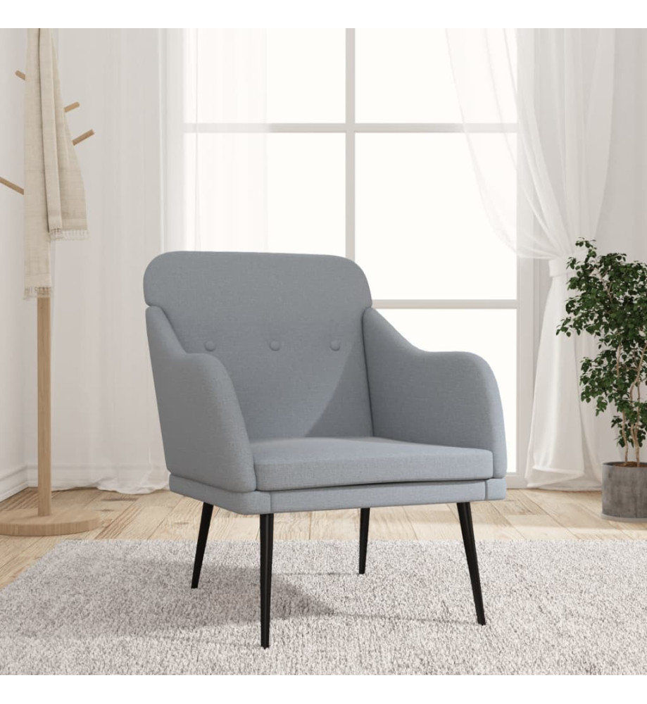 Fauteuil Gris clair 63x76x80 cm Tissu