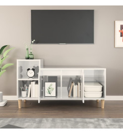 Meuble TV Blanc brillant 100x35x55 cm Bois d'ingénierie