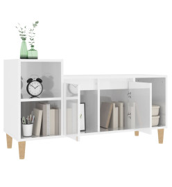 Meuble TV Blanc brillant 100x35x55 cm Bois d'ingénierie