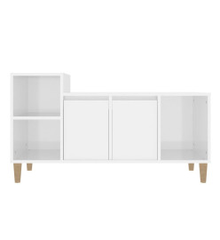 Meuble TV Blanc brillant 100x35x55 cm Bois d'ingénierie