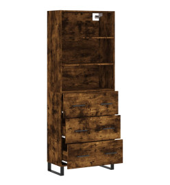 Buffet haut Chêne fumé 69,5x34x180 cm Bois d'ingénierie