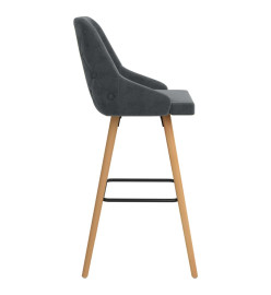 Chaises de bar lot de 2 gris foncé velours