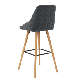 Chaises de bar lot de 2 gris foncé velours