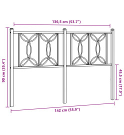 Tête de lit métal noir 135 cm