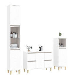 Ensemble de meubles salle de bain 3 pcs blanc bois d'ingénierie