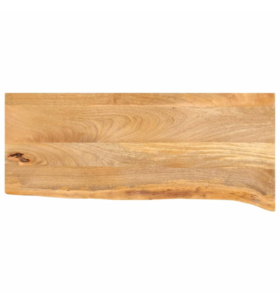 Dessus de table à bord vivant 80x20x2,5 cm bois massif manguier