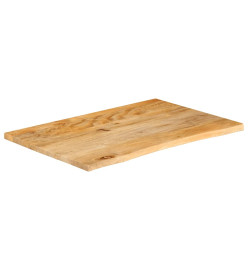 Dessus de table à bord vivant 70x60x2,5 cm bois massif manguier