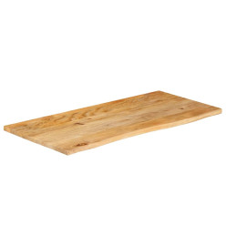 Dessus de table à bord vivant 100x60x3,8cm bois massif manguier