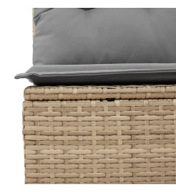 Salon de jardin avec coussins 5 pcs beige résine tressée