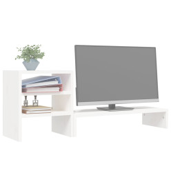 Support de moniteur Blanc 81x20x30 cm Bois de pin solide