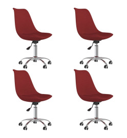 Chaises pivotantes à manger lot de 4 Rouge bordeaux Tissu