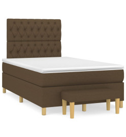 Sommier à lattes de lit avec matelas Marron foncé 120x200 cm