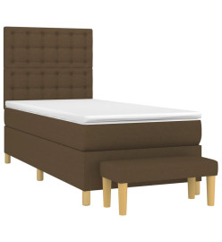 Sommier à lattes de lit avec matelas Marron foncé 90x190 cm