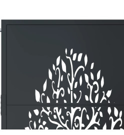 Portail de jardin anthracite 105x155cm acier conception d'arbre