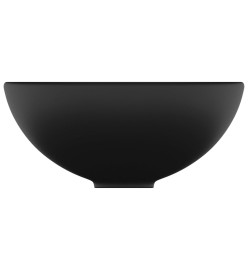 Lavabo rond de salle de bain Noir mat 32,5x14 cm Céramique